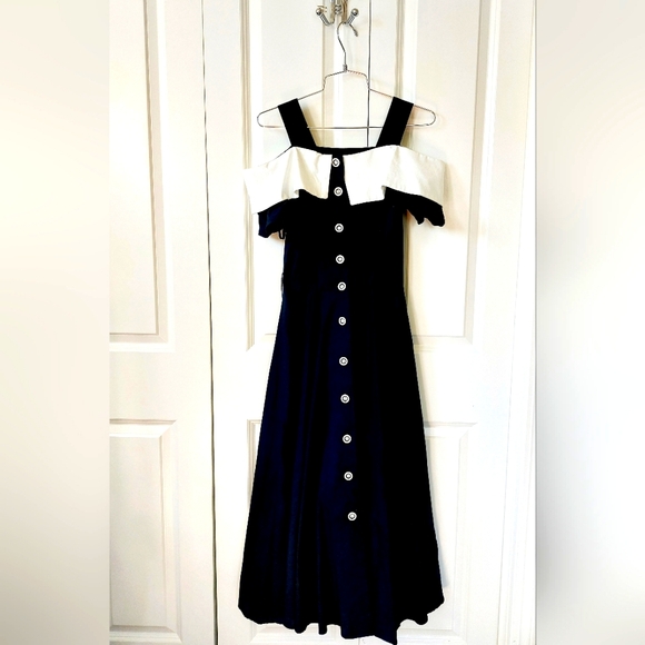 Vintage Rockabilly Swing Dress size 5/6 Sarah‎ Taylor Dark Navy Blue - Picture 1 of 6